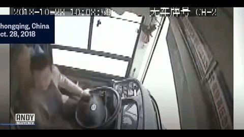 Khoảnh khắc đau đớn khi xe buýt lao thẳng xuống sông vì tài xế, hành khách ẩu đả