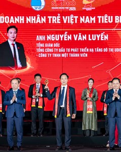 UDIC: Tổng Giám đốc Nguyễn Văn Luyến vinh danh Sao đỏ - Doanh nhân trẻ tiêu biểu 2025