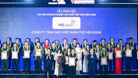 Bảo hiểm Nhân thọ MB Ageas Life lọt Top 500 Doanh nghiệp lớn nhất Việt Nam 2024