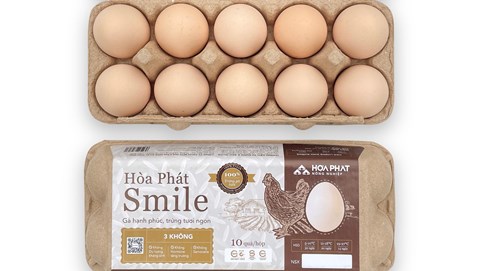Đại gia 'thép' Hòa Phát (HPG) ra mắt trứng gà vỏ hồng mang tên 'Hòa Phát Smile'
