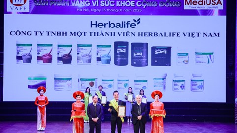 Herbalife Việt Nam đạt giải thưởng “Sản Phẩm Vàng Vì Sức Khỏe Cộng Đồng” lần thứ 10 liên tiếp