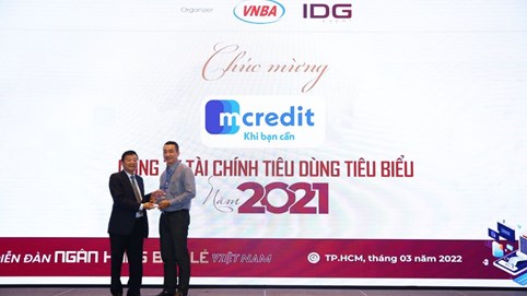 Mcredit nhận giải thưởng công ty tài chính tiêu dùng tiêu biểu năm 2021