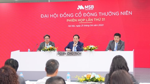 Đại hội cổ đông MSB “nóng” chuyện sáp nhập ngân hàng khác, mục tiêu lợi nhuận năm 2023 tăng 9%