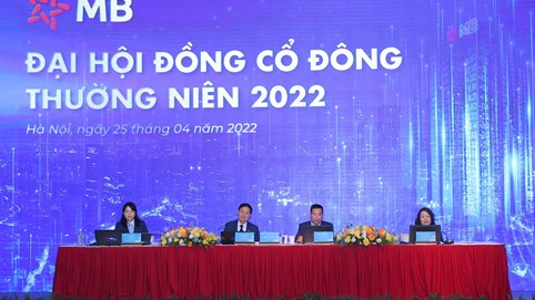 Ngân hàng MB (MBB) báo lãi trước thuế gần 6.000 tỷ đồng, nợ xấu tăng 26% quý I/2022