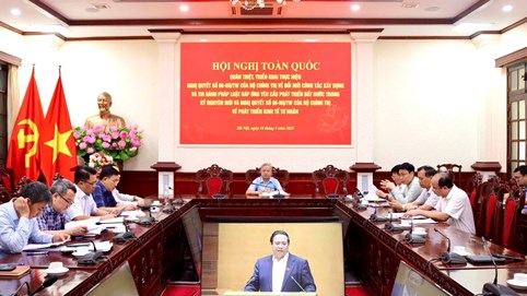 Bộ Tư pháp tham dự hội nghị quán triệt Nghị quyết số 66-NQ/TW và Nghị quyết số 68-NQ/TW