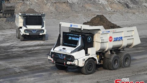 Đoàn xe tải đặc biệt của Trung Quốc chính thức vận hành: không buồng lái, không người lái, hoạt động không nghỉ 24/7