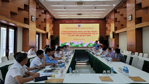 Lãnh đạo tỉnh Đắk Nông làm việc với TKV về hoạt động SXKD, đầu tư của TKV trên địa bàn tỉnh