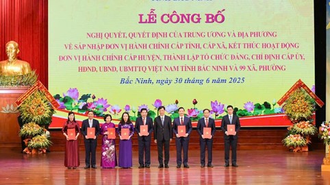 Chủ nhiệm Ủy ban Kiểm tra TƯ Nguyễn Duy Ngọc dự Lễ công bố sáp nhập tỉnh Bắc Ninh và Bắc Giang