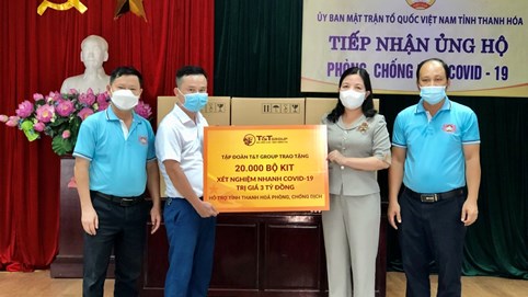 T&T Group tặng 50.000 bộ kit xét nghiệm nhanh Covid-19 cho Thanh Hóa và Kiên Giang