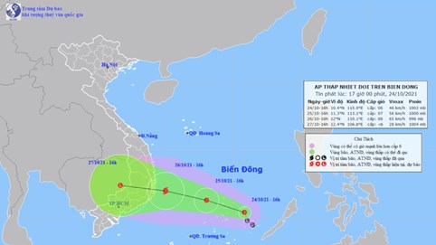 Xuất hiện vùng áp thấp nhiệt đới trên biển Đông, khả năng mạnh lên trong 2 ngày tới