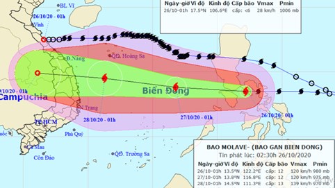 Bão Molave tăng cấp, hướng vào Biển Đông