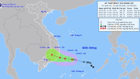 Áp thấp nhiệt đới gây mưa lớn diện rộng khu vực Trung Bộ, lượng mưa có nơi trên 300mm