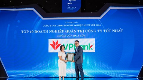 Top 10 Doanh nghiệp Quản trị công ty tốt nhất - Nhóm vốn hóa lớn năm 2024 gọi tên VPBank