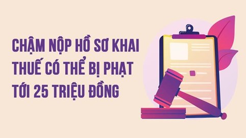Infographic: Chậm nộp hồ sơ khai thuế có thể bị phạt tới 25 triệu đồng