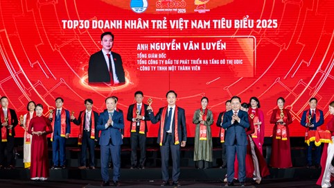 UDIC: Tổng Giám đốc Nguyễn Văn Luyến vinh danh Sao đỏ - Doanh nhân trẻ tiêu biểu 2025