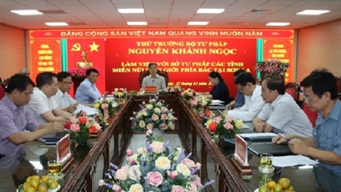 Thứ trưởng Nguyễn Khánh Ngọc làm việc với Khối cơ quan Tư pháp các tỉnh miền núi biên giới phía Bắc