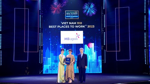 Bảo hiểm Nhân thọ MB Ageas Life được vinh danh “Top 100 Nơi làm việc tốt nhất Việt Nam 2023”