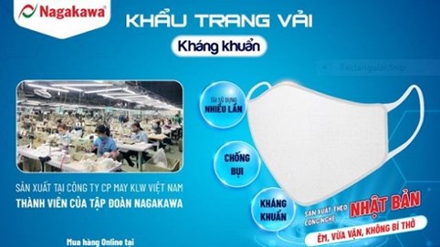 Tập đoàn Nagakawa sản xuất khẩu trang kháng khuẩn