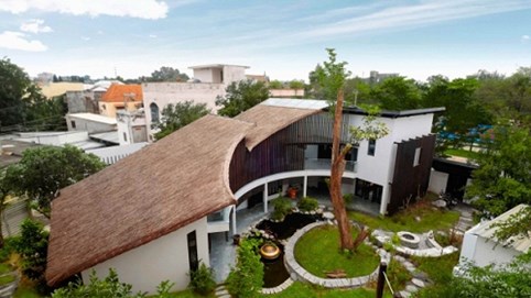 Tái hiện không gian nhà tranh, giếng nước kí ức thành biệt thự 2 tầng 