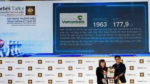 Forbes: Vietcombank là thương hiệu ngân hàng giá trị nhất Việt Nam