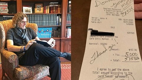 Tỷ phú Mỹ hào phóng, boa hẳn 5000 USD cho nhân viên bồi bàn