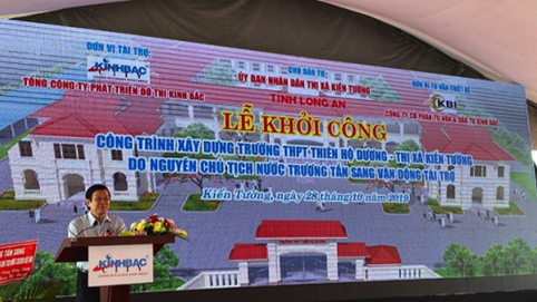 KBC tài trợ kinh phí 90 tỷ đồng xây dựng trường học