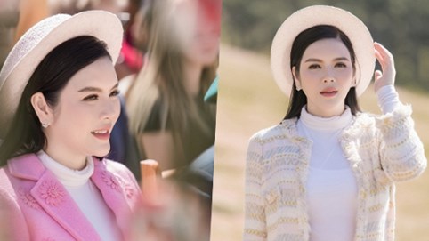 Lý Nhã Kỳ ăn vận thanh lịch