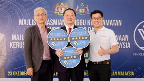 Vinfast đạt chứng nhận an toàn ASEAN NCAP 5 sao cho Lux SA2.0, Lux A2.0 và 4 sao cho Fadil