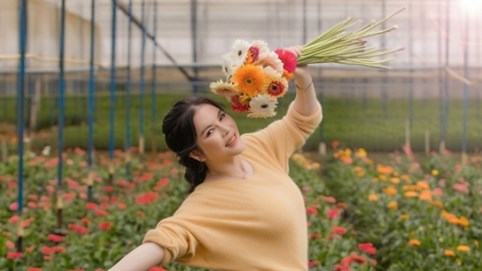 Lý Nhã Kỳ rạng rỡ lên Đà Lạt thu hoạch hoa