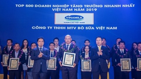 Công ty Bò sữa Việt Nam thuộc Vinamilk lọt Top tăng trưởng nhanh nhất Việt Nam