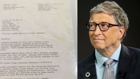 CV xin việc của Bill Gates tiết lộ thu nhập 