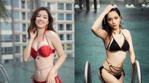 Em gái Đức Vincie tự tin khoe số đo chuẩn với bikini