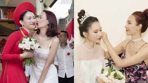 Em gái Ngọc Diễm nhan sắc chẳng kém cạnh chị trong ngày cưới