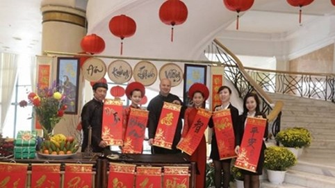 Góc thư pháp tại Khách sạn Hà Nội Daewoo