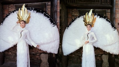 Linh Huỳnh hóa thân cánh chim hạc quảng bá văn hóa Việt Nam