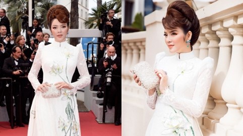Lý Nhã Kỳ diện áo dài Việt trên thảm đỏ Cannes 2018
