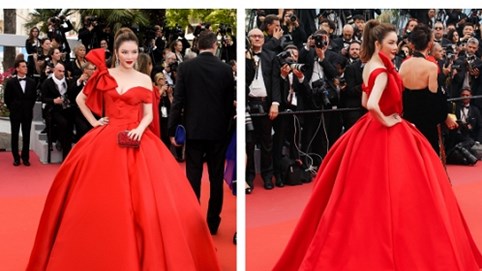 Lý Nhã Kỳ diện đầm đỏ rực, nổi bật trong ngày khai mạc Cannes 2018