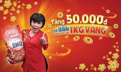 Mua OMO, có 888 cơ hội trúng 1kg vàng hoặc 1 triệu đồng