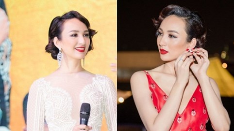 Ngọc Diễm đi sự kiện sớm, thay 2 váy bất chấp trời mưa