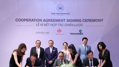Quốc Lộc Phát - SonKim Land và Vietcombank ký kết thoả thuận hợp tác phát triển dự án The Metropole Thủ Thiêm