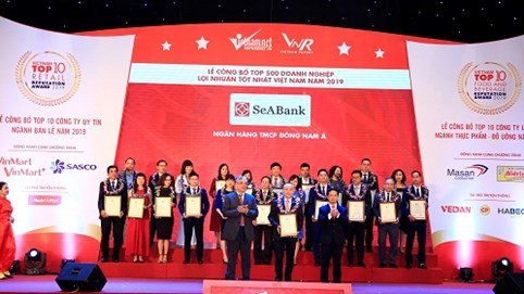 SeABank xếp hạng 70/500 doanh nghiệp tư nhân có lợi nhuận tốt nhất Việt Nam năm 2019