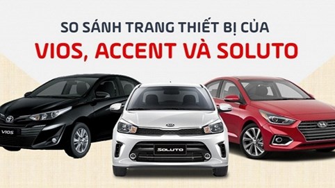 So sánh các trang thiết bị của Kia Soluto, Toyota Vios, Hyundai Accent