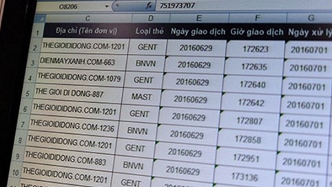 Thông tin 31.000 giao dịch thẻ ngân hàng tại Việt Nam bị tung lên mạng