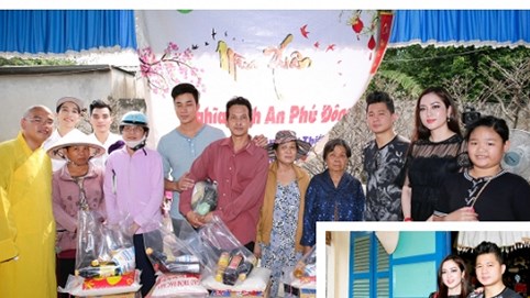 Vợ chồng Lâm Vũ làm từ thiện nhân dịp năm mới