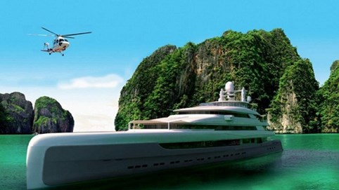 Chiêm ngưỡng siêu du thuyền giá 145 triệu USD, đặc biệt có cả sân riêng cho máy bay trực thăng