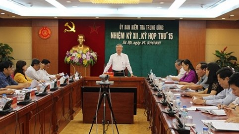 Thông cáo báo chí Kỳ họp thứ 15 Ủy ban Kiểm tra Trung ương