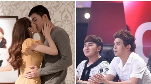 Hồ Quang Hiếu cười lúng túng khi chứng kiến Bảo Anh hôn 