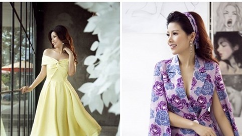 Hoa hậu Xuân Thủy khoe dáng với trang phục thanh lịch