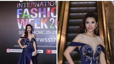 Hoa hậu Xuân Thủy khoe vóc dáng yêu kiều trên thảm đỏ VIFW 2017