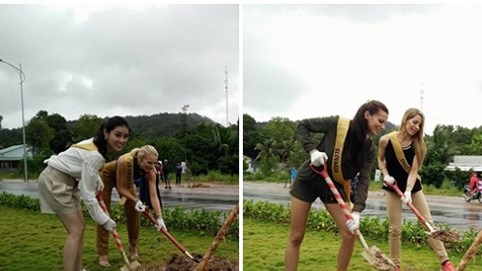 Miss Grand International 2017 tham gia các hoạt động trồng cây tại Phú Quốc